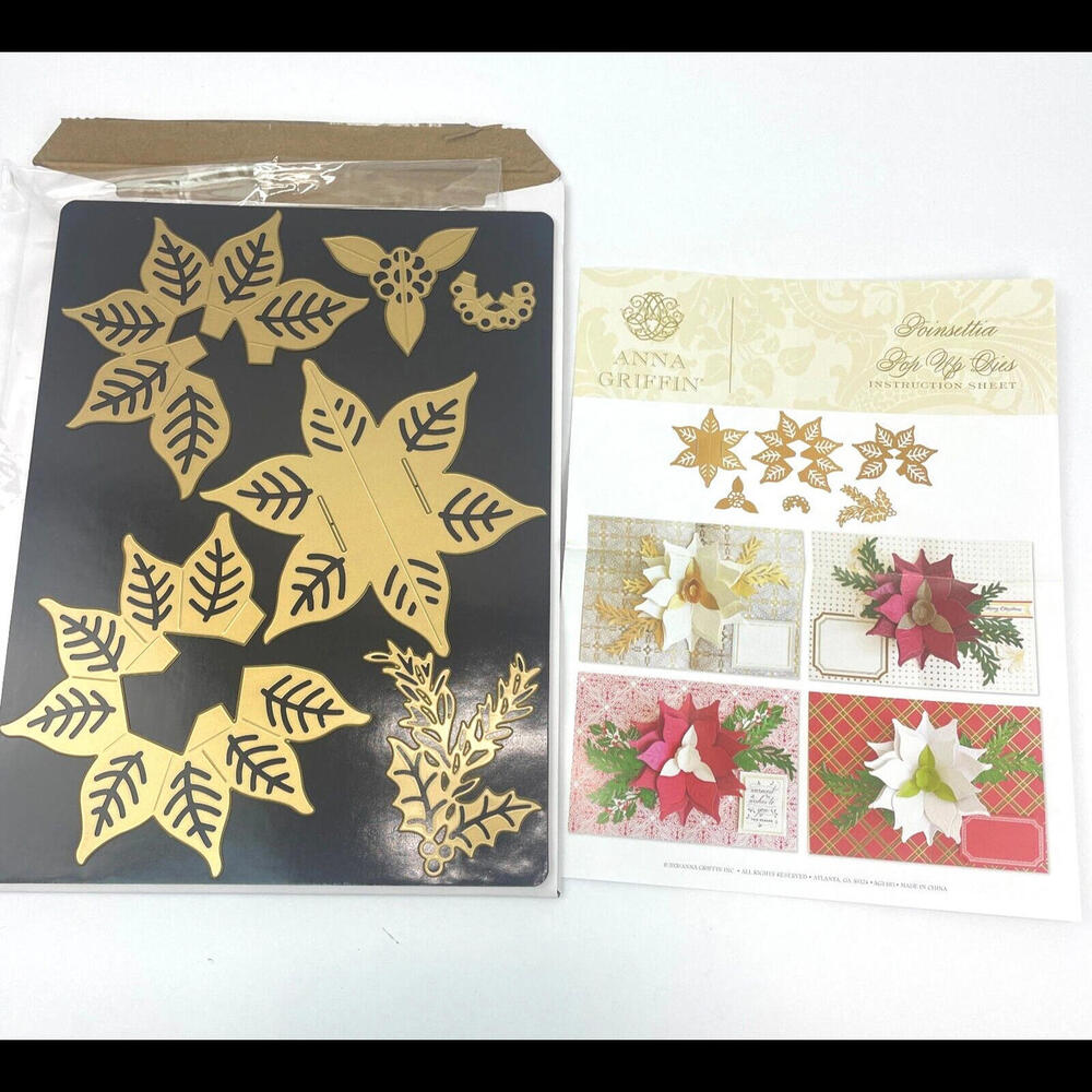 Anna Griffin Poinsettia Pop Up Dies Large Magnetic Mat AG-1003H Christmas Flower